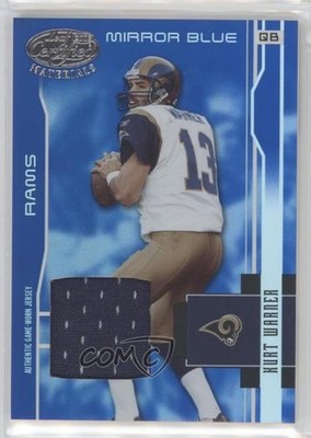 2003 Leaf Certified Materials Mirror Blue 18/50 Kurt Warner #118 HOF yj7