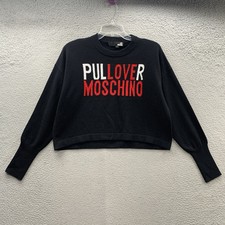 Love Moschino Pullover Sweater Top Black Graphic Logo Knit Women  s US 4 / IT 40