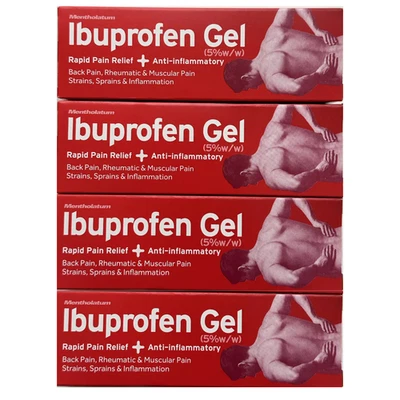 MENTHOLATUM 4 x Ibuprofen Gel 50g-Fast Pain&Swelling Relief-Back-Muscular-Rheumatic Injuries