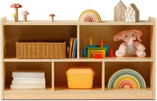 Montessori Shelf 5-Section Wood Storage Cabinet Montessori Toy Shelf Organizers