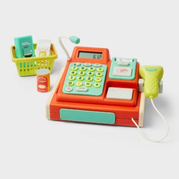 как выглядит Cash Register Set Educational Toy, Pretend Shopping Accessories, Play Money фото