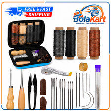 Leather Craft Sewing Kit with Awl Needles Wax...