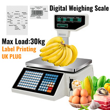 Digital Price Computing Food Weighing Scale with Label Printer LCD Display 30kg