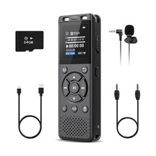 64GB Digital Voice Recorder with Playback,Audio Recording Device for Lectures...