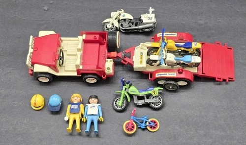 Incomplete Playmobil 3143 Jeep Motocross 1988 Version 1974 Figs Roadstar Vintage