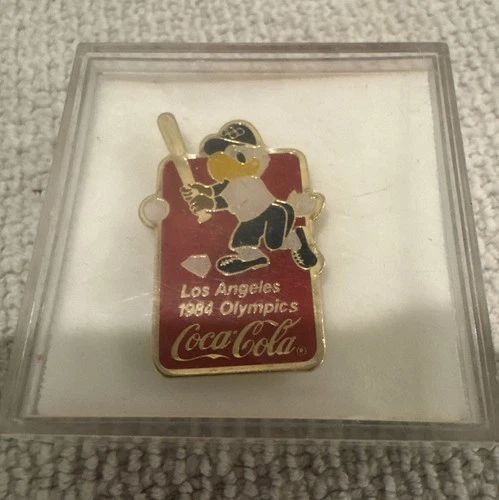 Vintage 1984 LOS ANGELES OLYMPICS CA COCA-COLA BASEBALL SAM THE EAGLE PIN