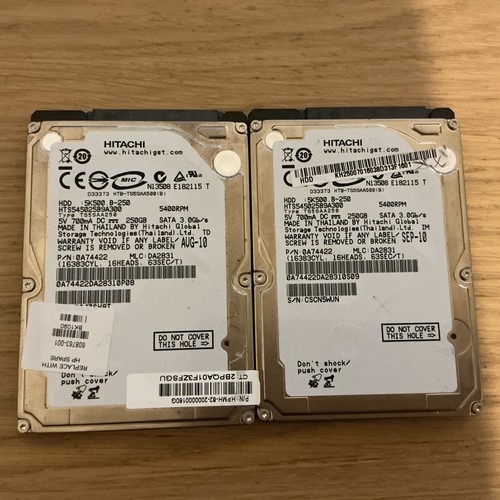 Hitachi 250GB 2,5" SATA HDD 5400RPM HTS545025B9SA02 655-1538D