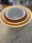 Vintage Pyrex Mixing NestingBowls Set Primary Colors Fiesta 401 402 403 SET of 3
