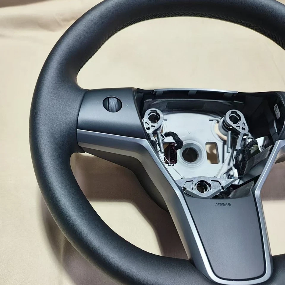 Heated Leather Wheel Steering DriverTesla Model 3 Fit for New Black θ θ - Image 4 of 4