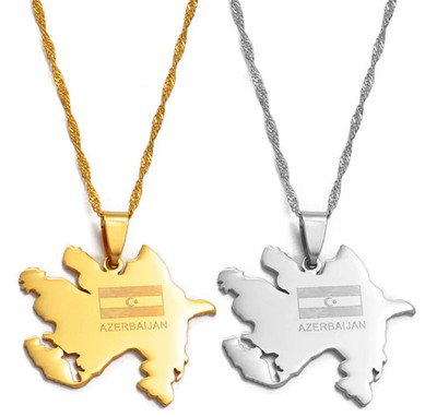 Azerbaijan Map Pendant Necklace