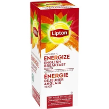 Lipton Energize English Breakfast Black Tea, 28 Tea Bags, PACK OF 6