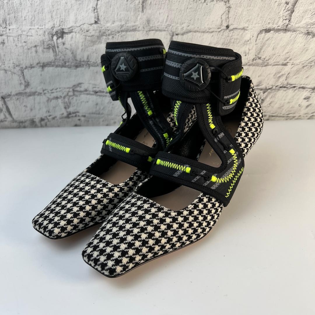 Christian Dior Pumps Heel Black houndstooth pattern EU37/US7 116613c