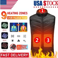 9-zone Heating Vest Men Women Winter Warm Inner Outfit Single Control 3 Level