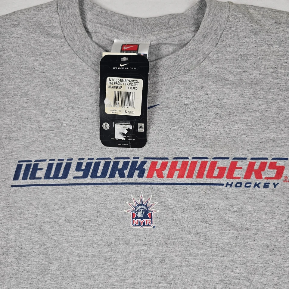 Мужская футболка Nike Team NHL New York Rangers Y2K размер XXL неиспользованный запас - Изображение 2 из 4