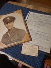 Ww11 Portfolio With Original Service Photo, Registration Card, + Discharge Ww2