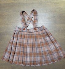 RGEE Originals Vintage Plaid Pleated Suspender Skirt Size 3T