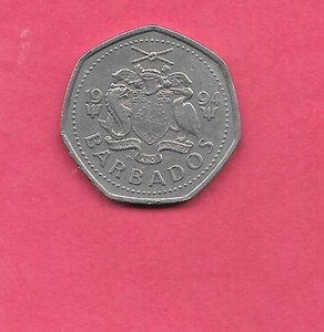 BARBADOS KM14.2 1994 VF-VERY FINE CIRCULATED 1 DOLLAR OLD VINTAGE COIN