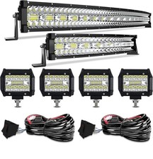 Led Light Bar Kit,EDITOP 42 Inch 900W 22 Inch 450W Curved Spot Flood Combo Be...