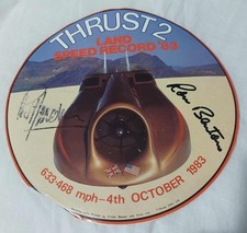 THRUST 2 - Vintage Sticker 1983 - Signed by Richard Noble & Ron Benton - RARE!!!
