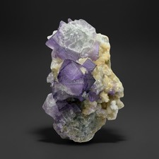 STUNNING El Filo Purple Cubic Fluorite on Druzy Quartz Matrix • Mexico