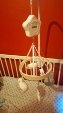 Nuby Musical Cot Mobile Cloud Theme Plush Toys White/Beige for 0-6 Months