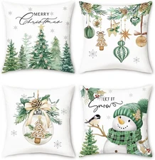Bonhause Merry Christmas Throw Pillow Covers 18" x (Pack of 4), Winter-5 