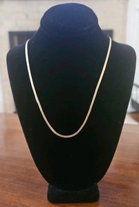 14k Yellow Gold Herringbone 20" Chain Necklace -3.75 Grams - Stamped & Tested