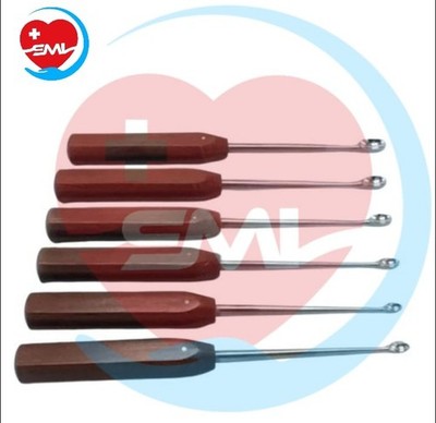 New Halle Spinal Bone Curettes Set Oval Cup Orthopedic Surgical Instrument