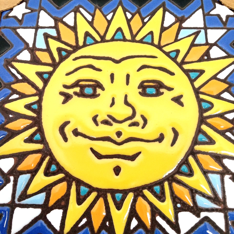 Vintage Ceramic Sun Tile Trivet Clay Southwest by Earthtones 6" by 6" - Image 2 of 4