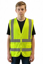 Youth High Visibility Safety Vest ANSI Class 2, With 2 Pockets