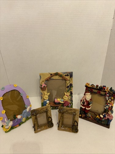 Vintage Decorative 5 Frame Lot , Cottagecore, GrannyCore Holidays