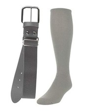 Baseball or Softball Sock/Belt Combo- Youth  Adult Sizes for Boys Small Grey