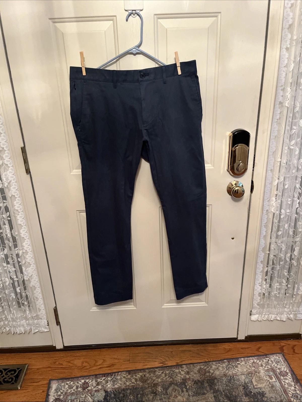 J. Crew Mens 33x30 Slim-Fit TruTemp365 Chino Pant Flex Deep Midnight Navy Blue