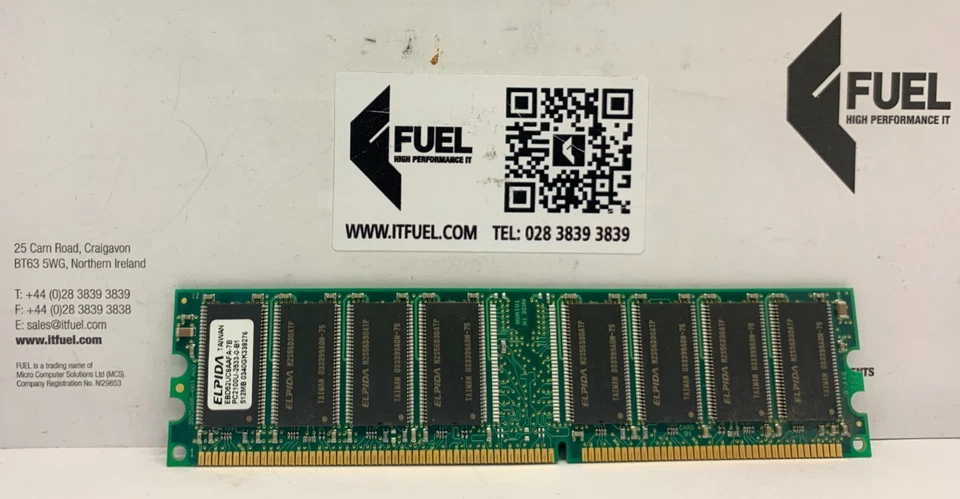 Elpida  512MB  DDR ram memory module  PC-2100 -  EBD52UC8AAFA-7B - Image 2 of 3