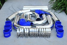 3 Diy Polished Intercooler Piping W U Pipe Blue Silicone Coupler Clamp Kit 3 Diy Polished Intercooler Piping W U Pipe Blue Silicone Coupler Clamp Kit