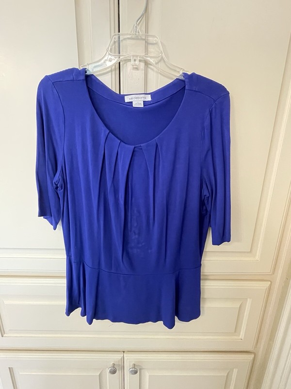 liz claiborne Women’s Royal Blue Elbow Sleeves Tunic Top - Size L