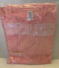 Vintage J. C. Penney Pink Brushed Knit Long Gown Granny Nightgown Size M NEW NOS