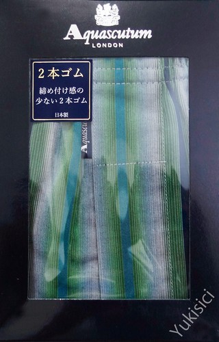 Aquascutum Japan Boxer Underwear Gradient Striped Green Grey Navy Size M / L NIB - Picture 7 of 23