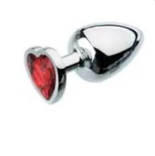 Large Red Heart Gem Anal Plug
