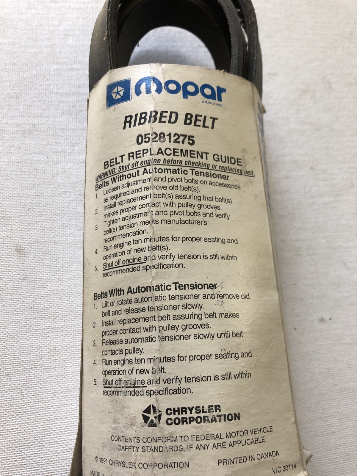 GENUINE OEM Mopar 5281275 / 05281275 Accessory Drive Belt  