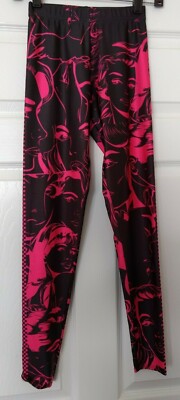 Women's Sz XS KUDO MODE Black / Pink Ladie's Face Print Leggings