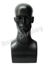 2PCS Plastic Male Mannequin Head Bust Wig Hat Jewelry Display ERABLACK-PS X2