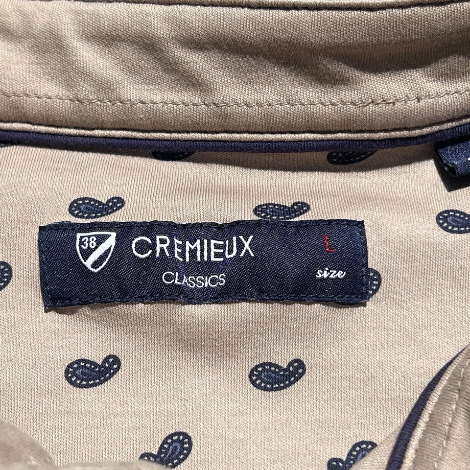 Camisa Polo Cremieux Classics Para Hombre Talla L Caqui Geo Estampado Foto 4 de 4