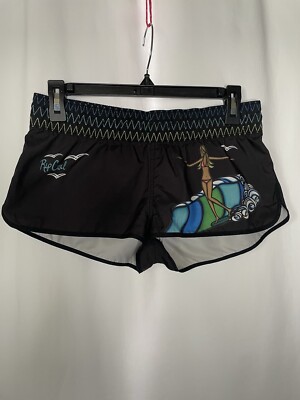 Rip Curl Heather Brown Surf Siren Design 1  Board Shorts Rare Black Small