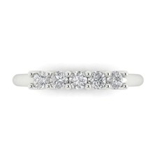 0.35 ctw Zirconia Diamond Women's Wedding Band  Stackable 14K White Gold Ring
