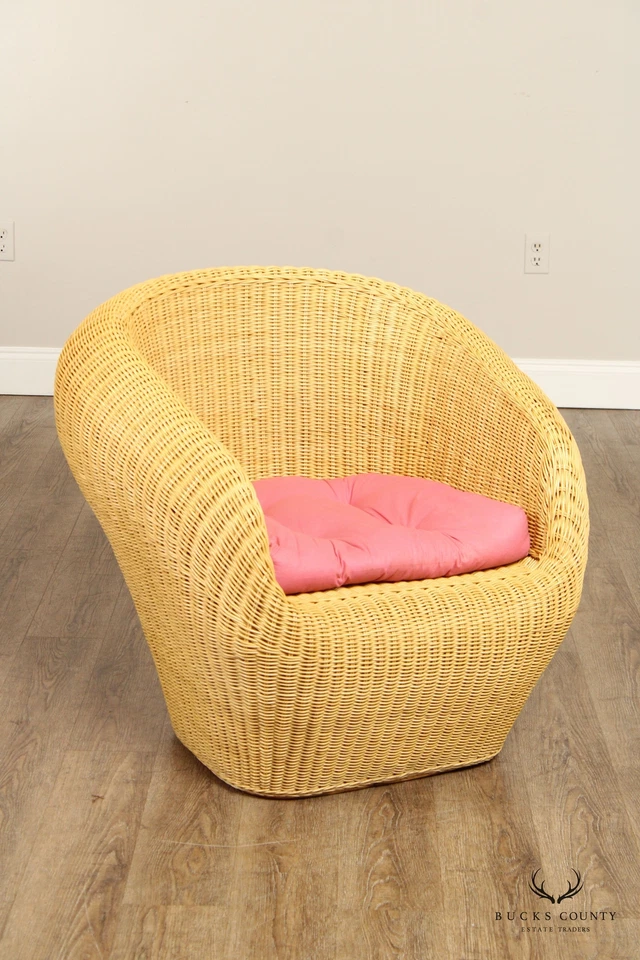 Par de cadeiras vintage de vime da década de 1970 - Imagem 3 de 4