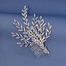 Wedding Hair Pieces for Brides, Wedding Hair Accessories for Brides, Silver-L