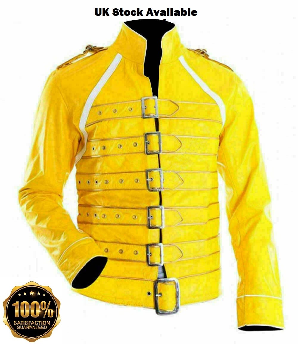 Concert Freddie Queen Yellow Wembley Vocals Mens Faux Mercury
