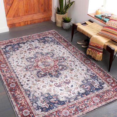 Antirutsch Teppiche Orientteppich Maschinenwaschbar Vorleger für Wohnzimmer 1323