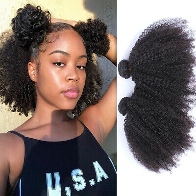 Mongolian Afro Kinky Curly Hair Weaves 100 Virgin Human Hair Extensions Bundles Ebay